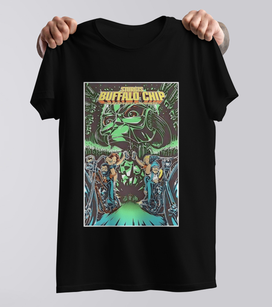 Sturgis Buffalo Chip The Best Party Anywhere Motorcycle Event Darth Vader Mashup T-Shirt