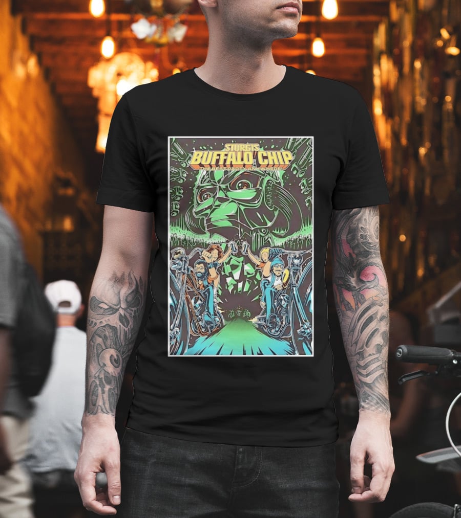 Sturgis Buffalo Chip The Best Party Anywhere Motorcycle Event Darth Vader Mashup T-Shirt