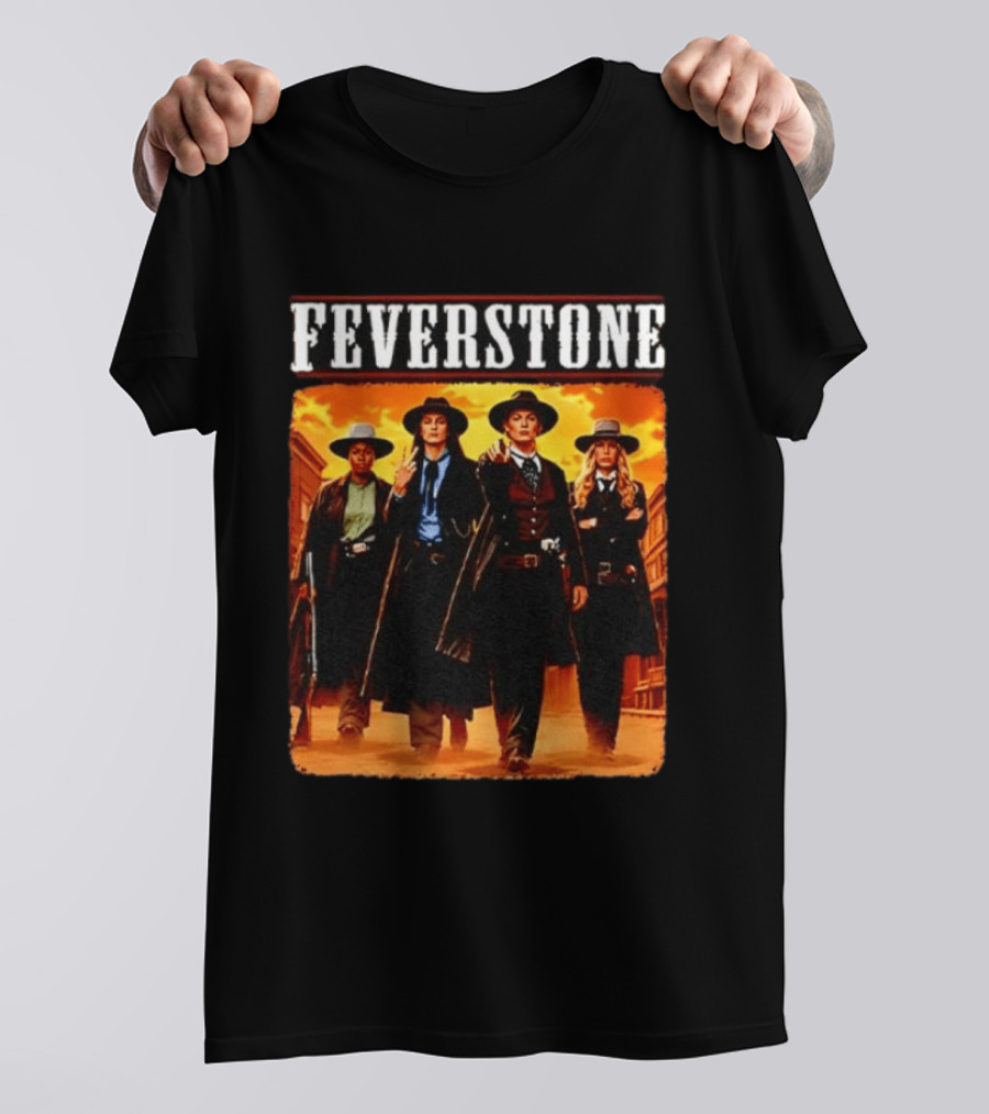 Feverstone Western Outlaws Indiana Fever WNBA Players As Gunfighter Team T-Shirt
