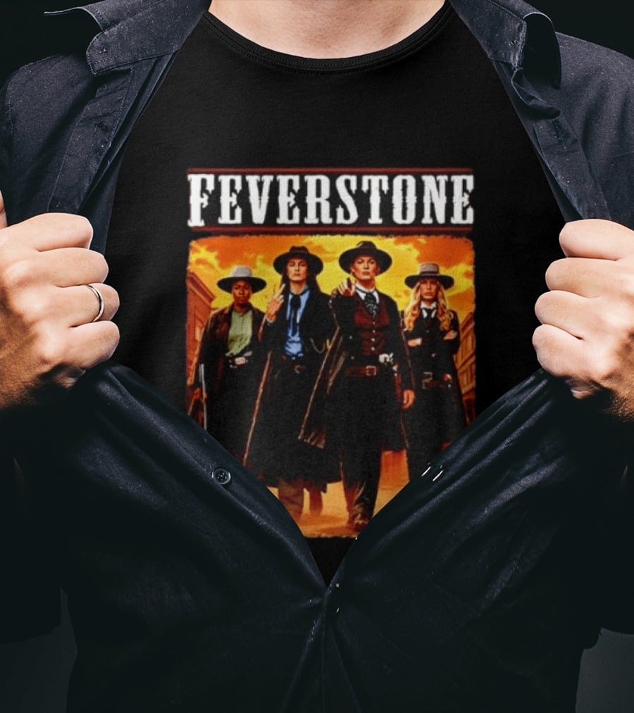 Feverstone Western Outlaws Indiana Fever WNBA Players As Gunfighter Team T-Shirt