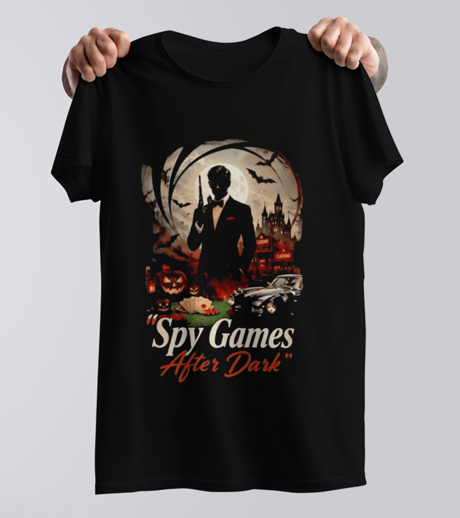Spy Games After Dark Casino Halloween James Bond T-Shirt
