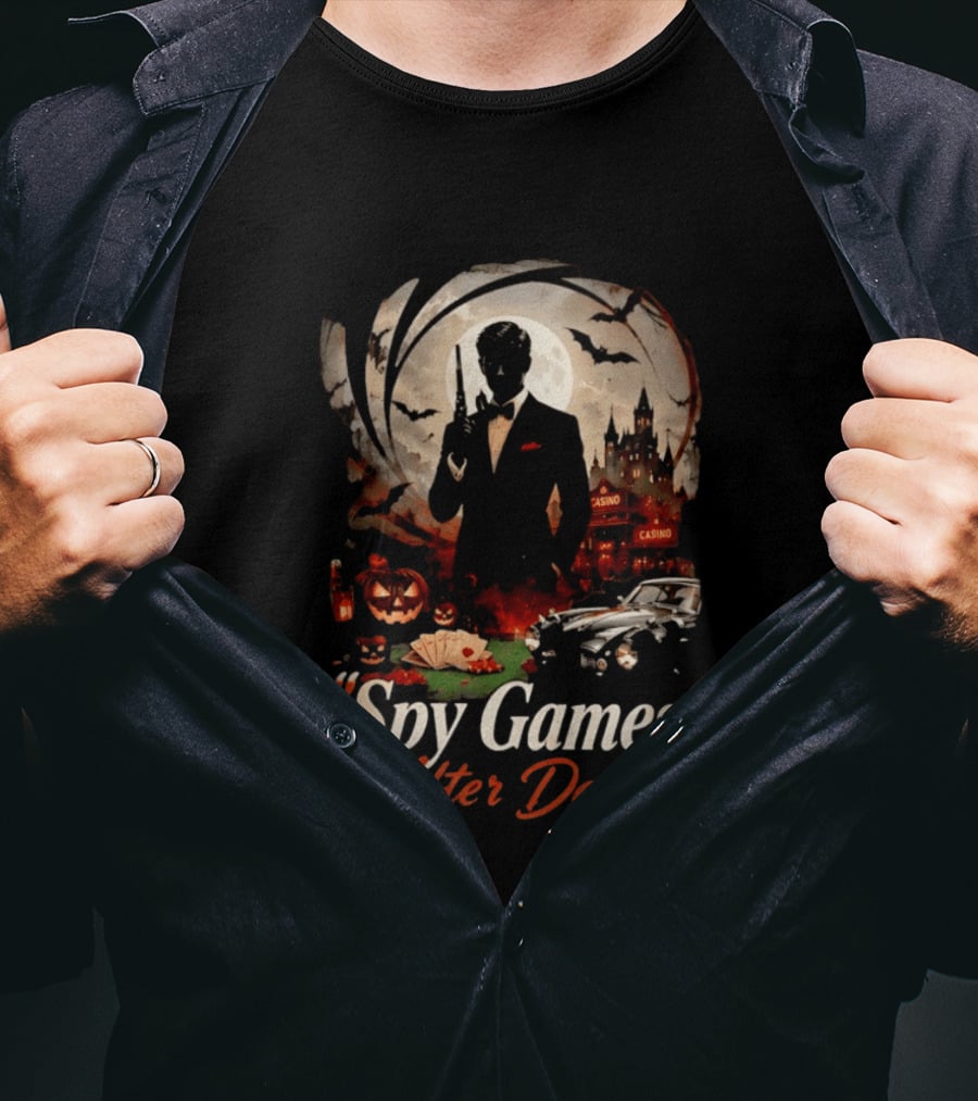 Spy Games After Dark Casino Halloween James Bond T-Shirt