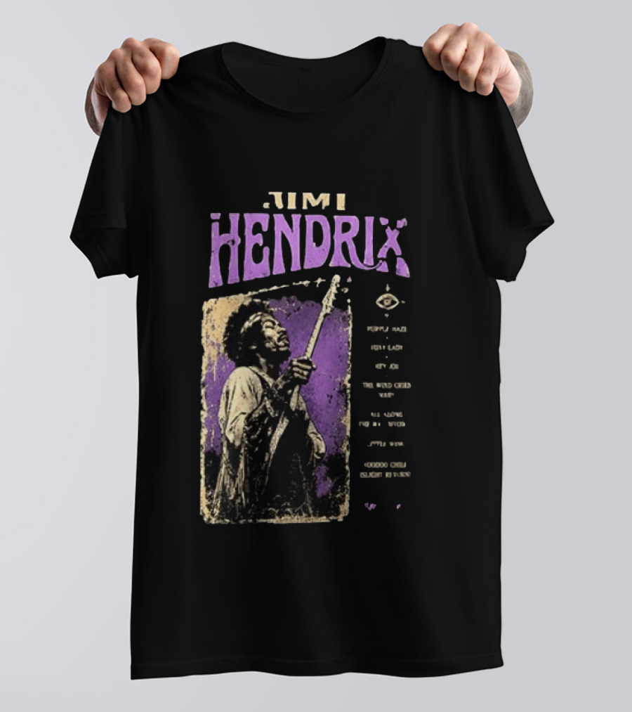 Jimi Hendrix Psychedelic Experience Are You Experienced Track List T-Shirt