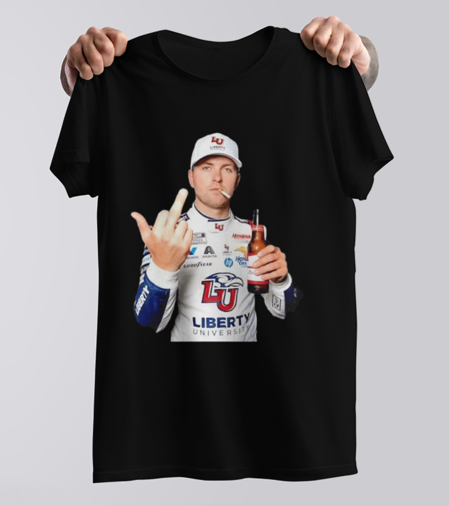 William Byron Liberty University Middle Finger Hendrick Motorsports NASCAR T-Shirt