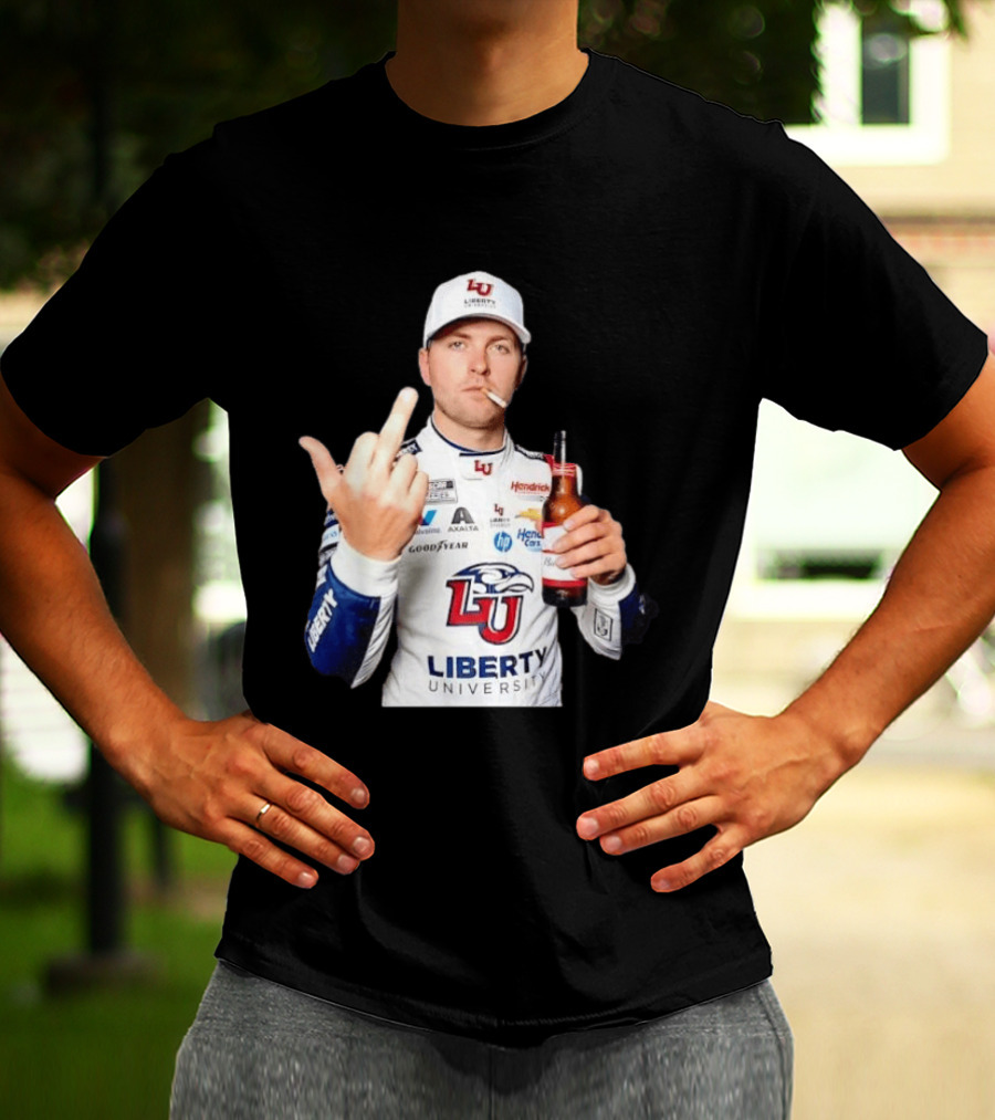 William Byron Liberty University Middle Finger Hendrick Motorsports NASCAR T-Shirt