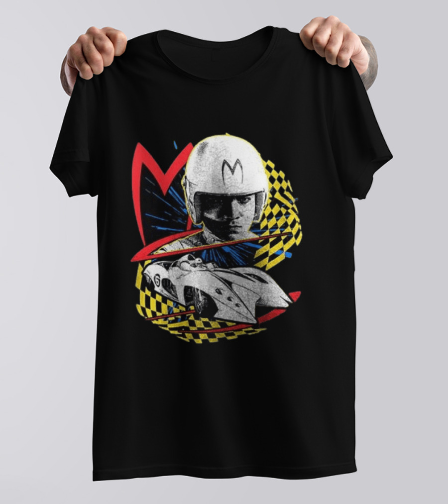 World Racing League WRL Speed Racer Mach 5 Checkered Flag Racing T-Shirt
