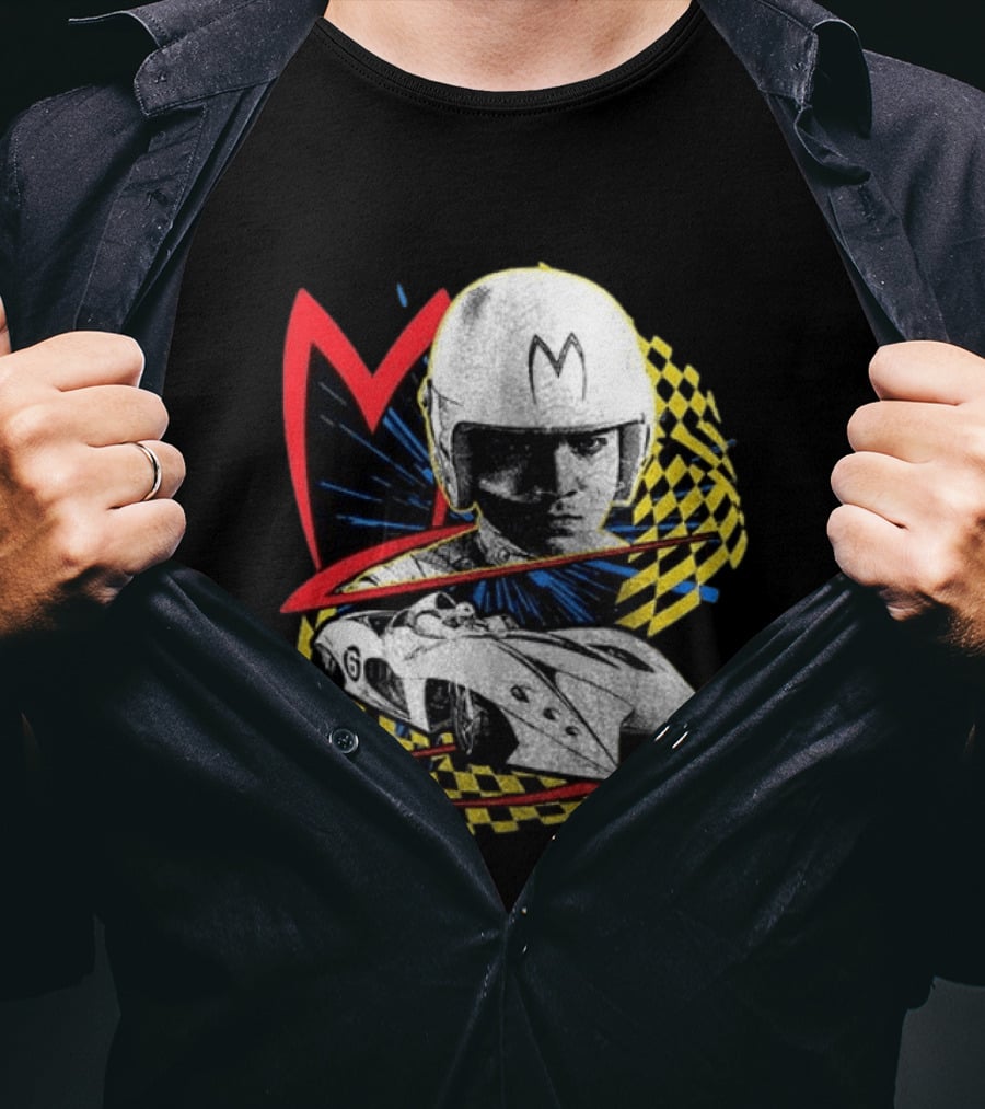 World Racing League WRL Speed Racer Mach 5 Checkered Flag Racing T-Shirt