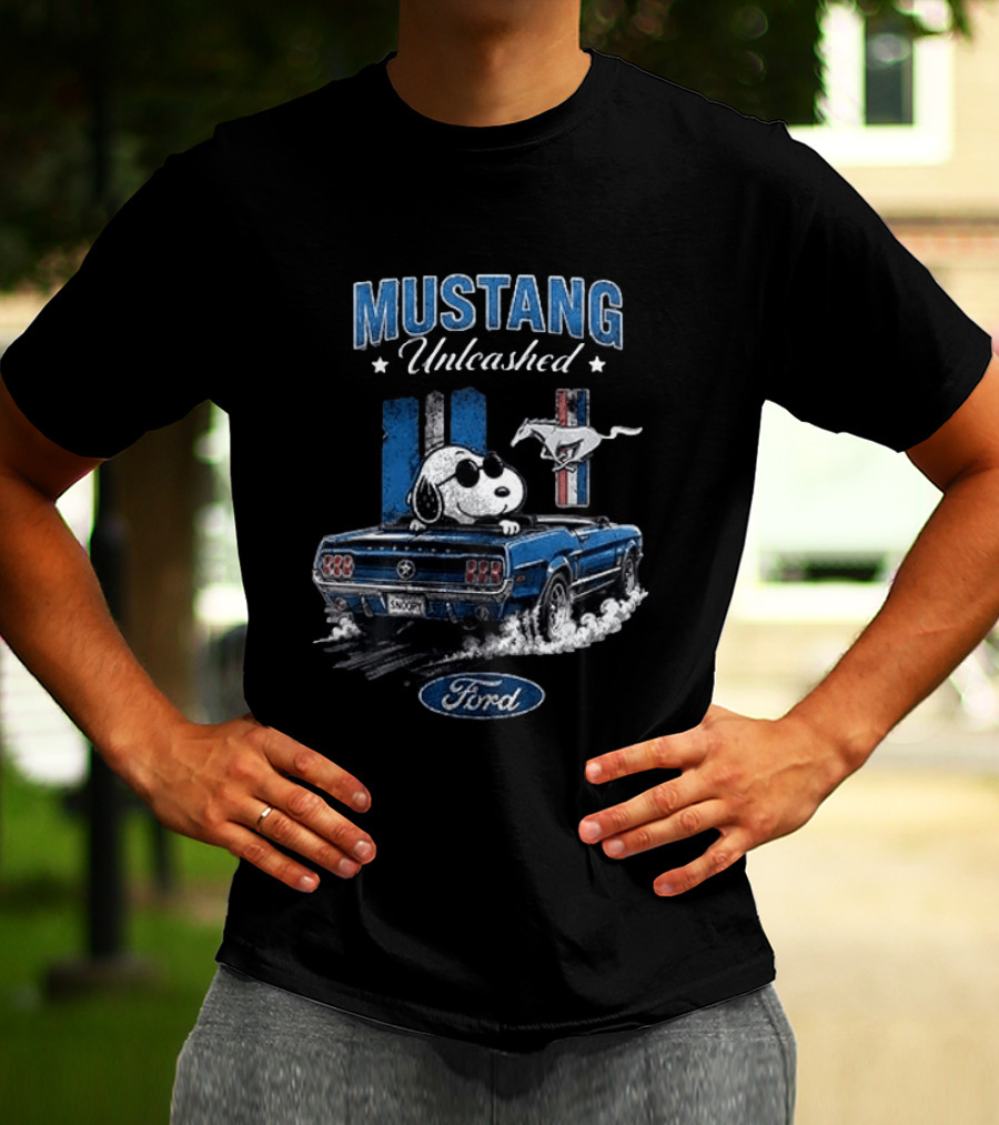 Peanuts Snoopy Mustang Unleashed Ford Collaboration T-Shirt