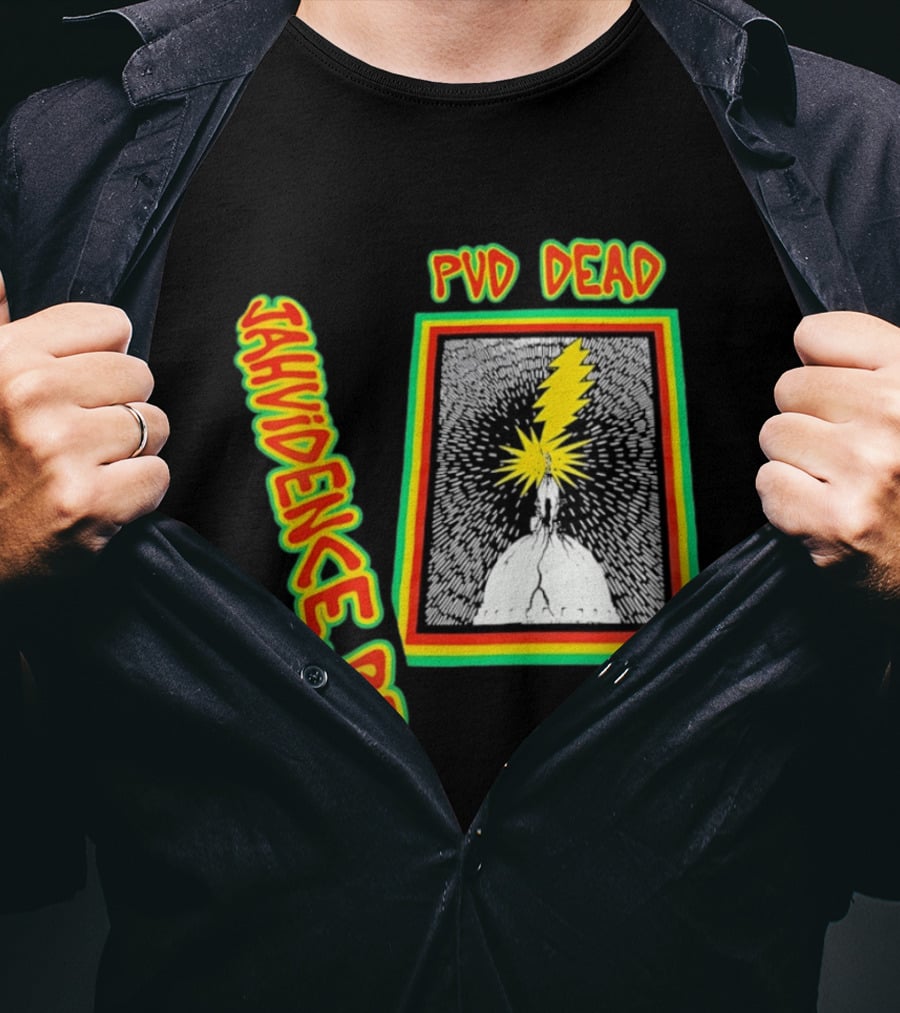 PVD Dead Jahvidence RI Providence Graphic Lightning Bolt T-Shirt