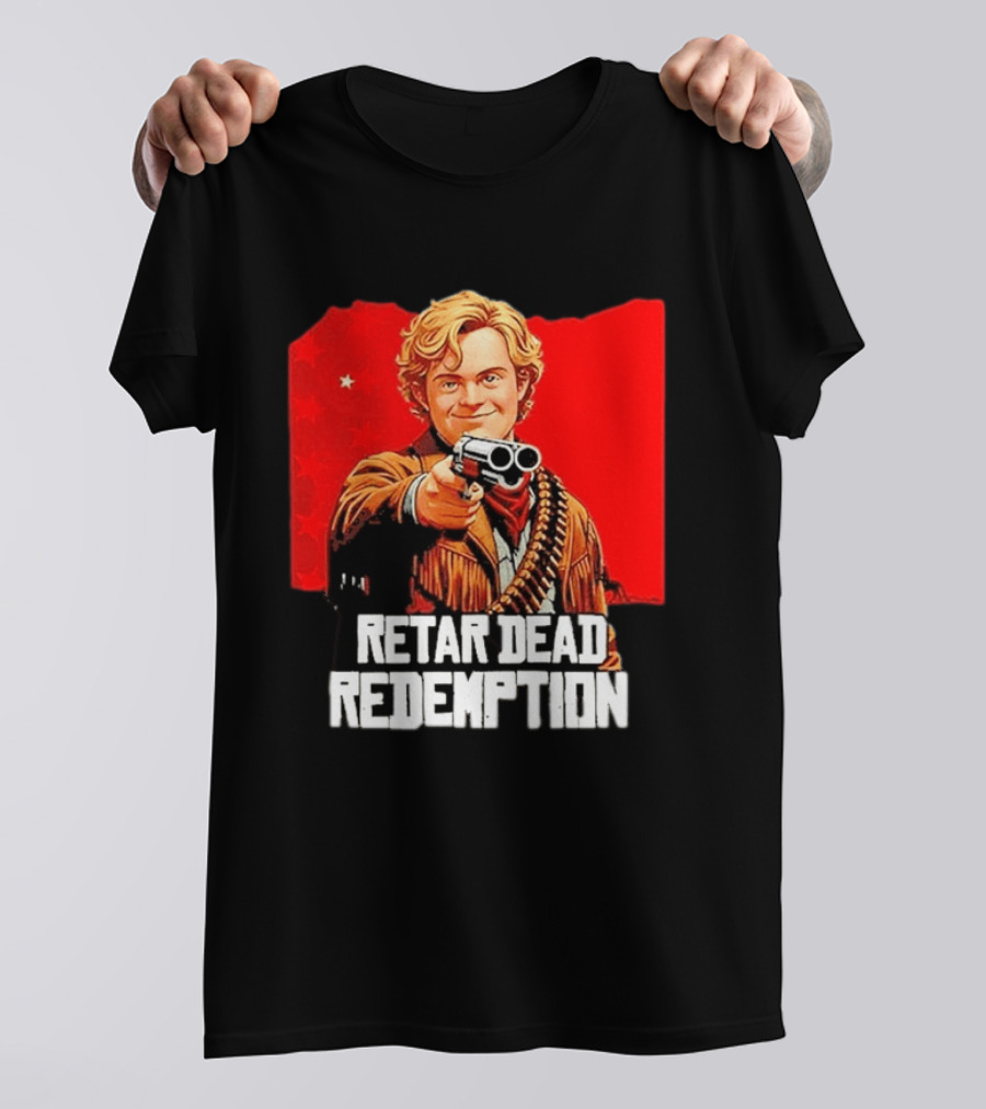 Retar Dead Redemption Western Cowboy And Revolver T-Shirt
