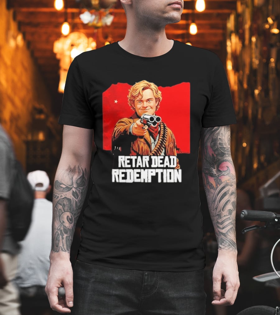 Retar Dead Redemption Western Cowboy And Revolver T-Shirt