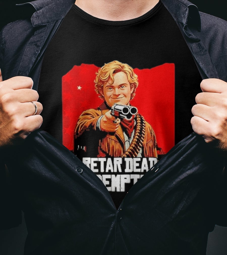 Retar Dead Redemption Western Cowboy And Revolver T-Shirt