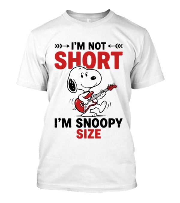 Snoopy Beagle Cartoon I'm Not Short I'm Snoopy Size Guitar Music T-Shirt