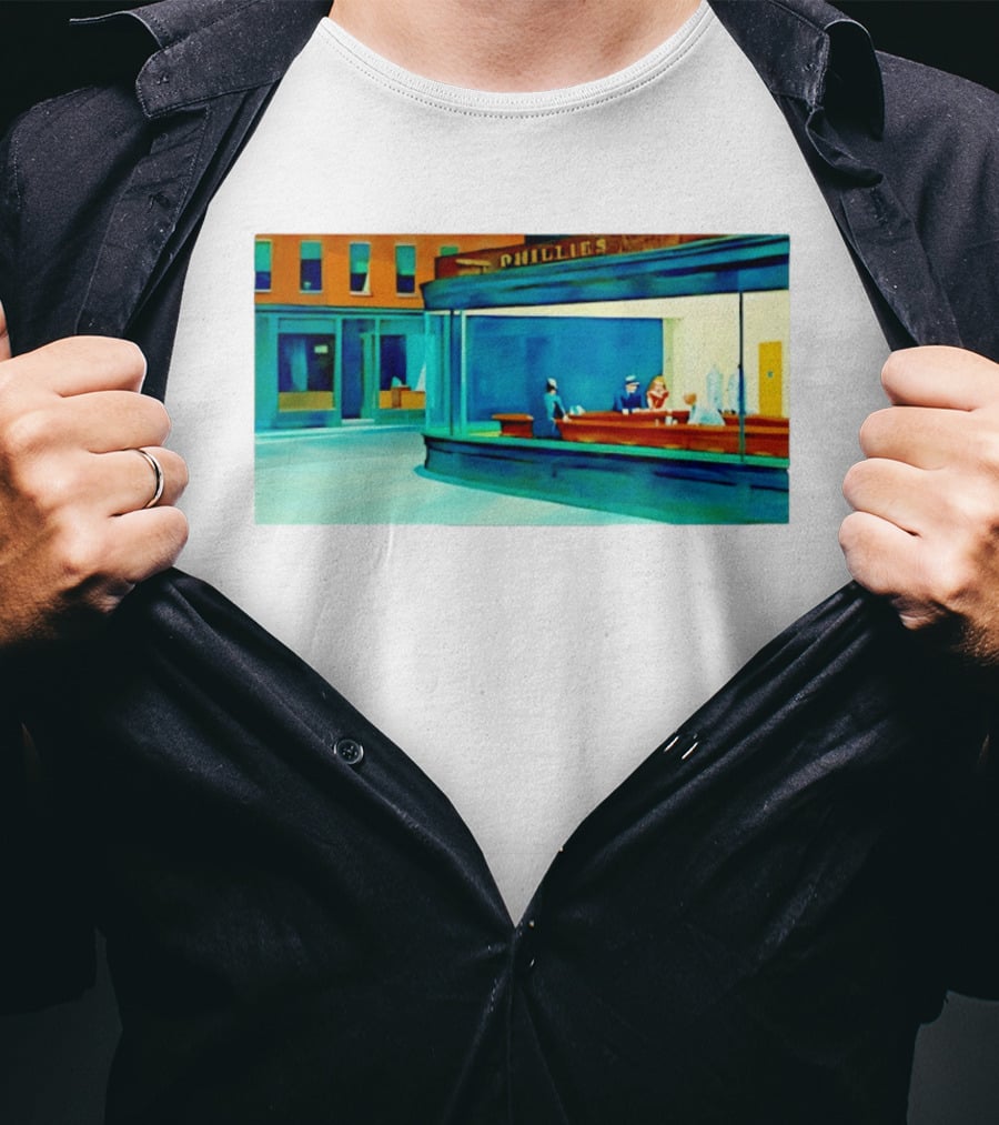 Philly Diner Institute Chicago Edward Hopper Scene T-Shirt
