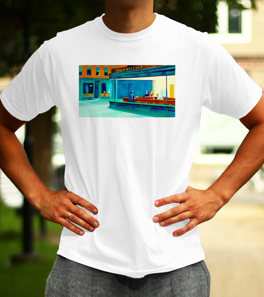 Philly Diner Institute Chicago Edward Hopper Scene T-Shirt