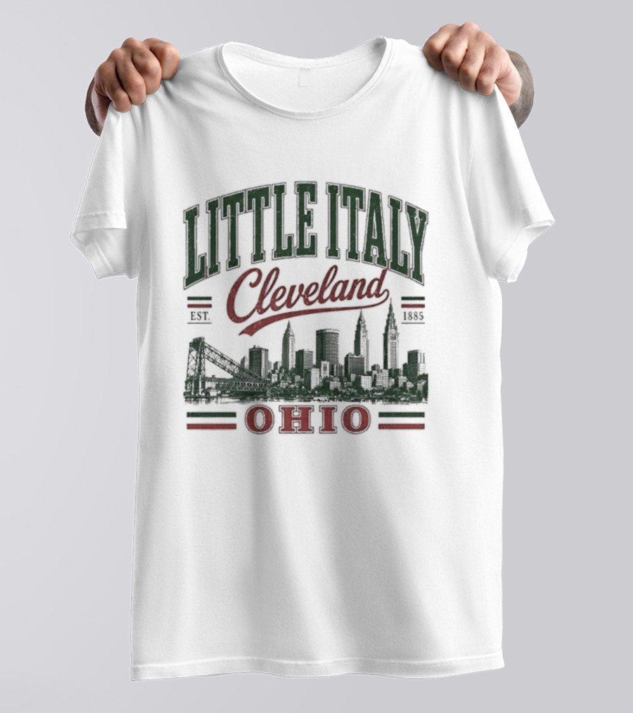 Little Italy Cleveland Ohio Est 1885 Skyline T-Shirt