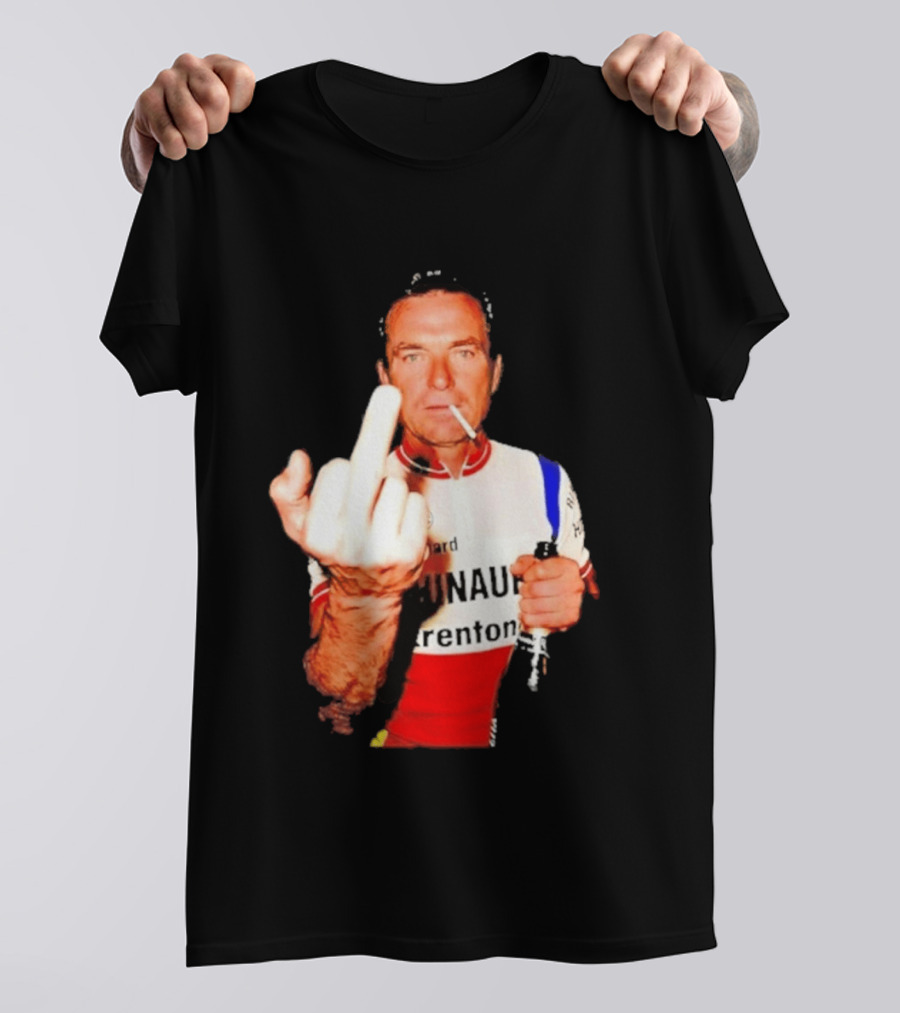 Bernard Hinault Tour De France Cigarette Beer Middle Finger T-Shirt