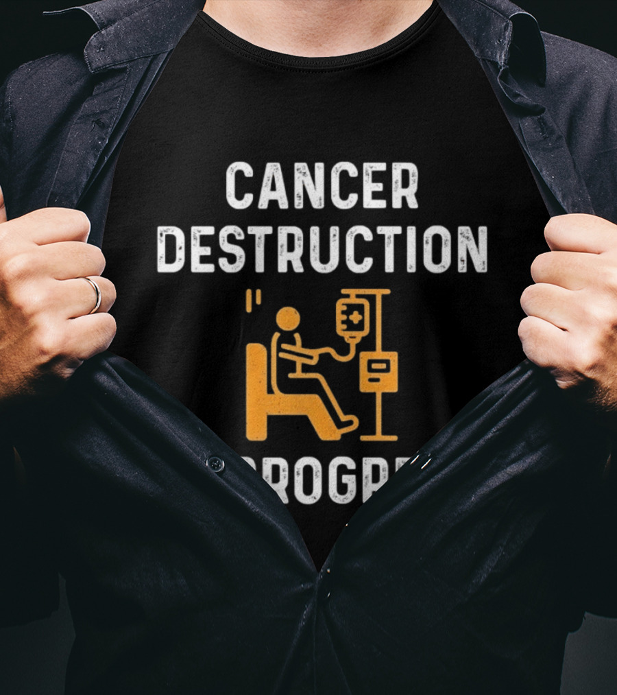 Cancer Destruction In Progress Chemotherapy Chair T-Shirt