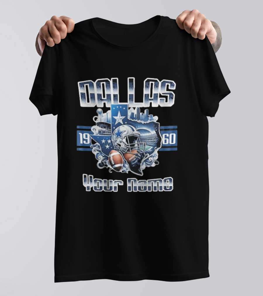 Dallas Cowboys Football 1960 Custom Your Name Option T-Shirt
