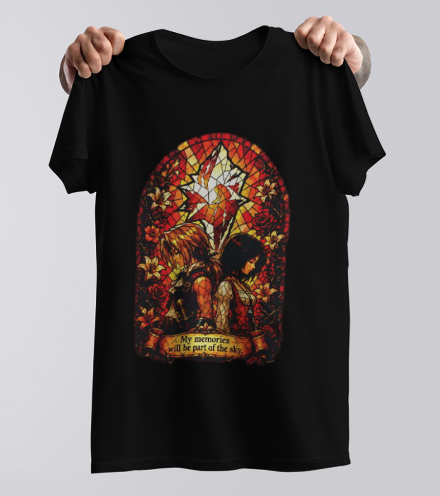Final Fantasy Stained Glass Zidane And Garnet My Memories Will Be Part Of The Sky T-Shirt