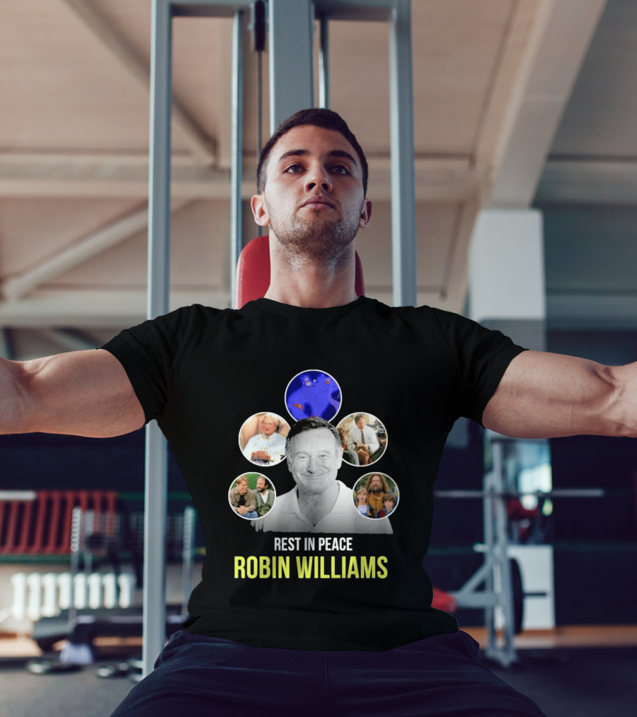 Rest In Peace Robin Williams Aladdin Genie Mrs. Doubtfire Jumanji Good Will Hunting T-Shirt
