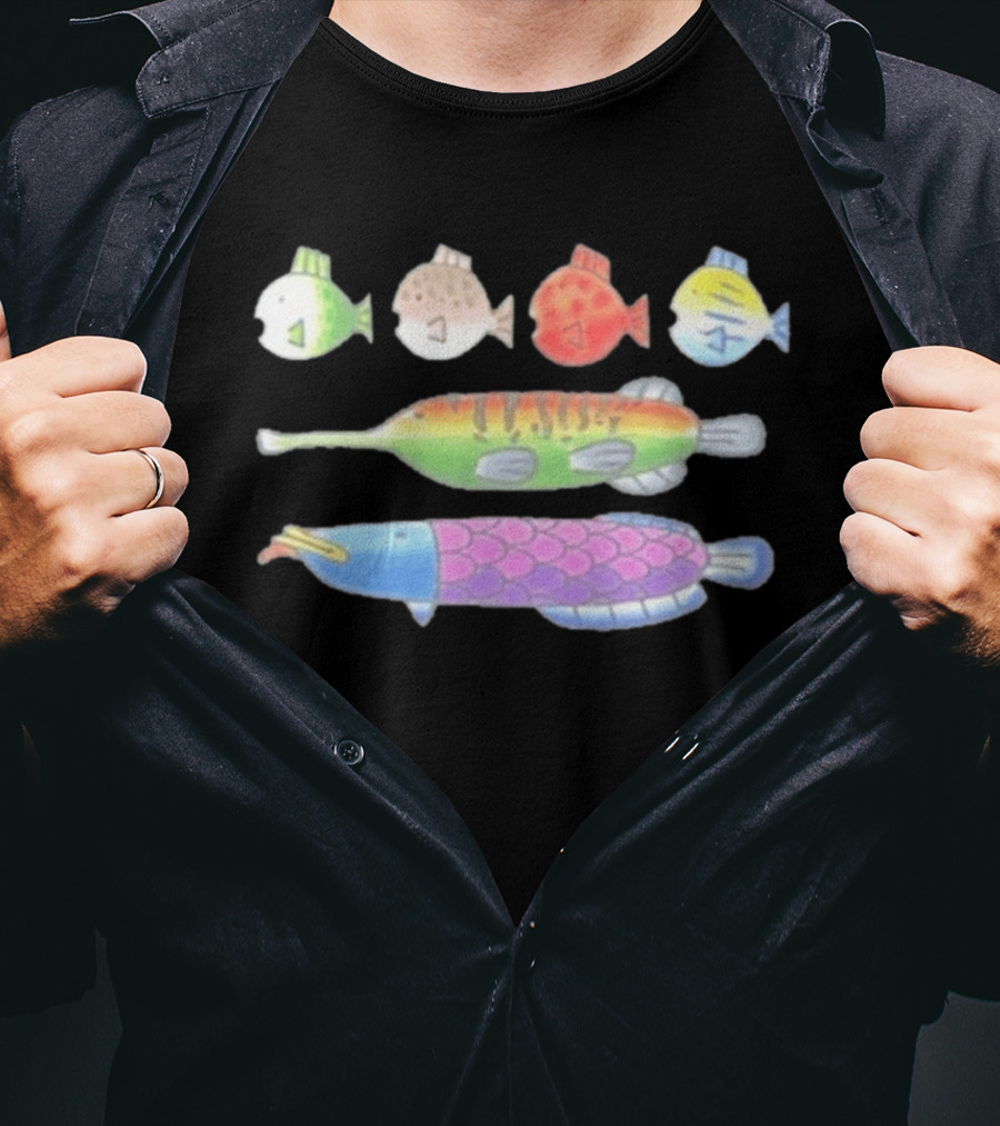 Fishing Minigame Fish Colorful Cartoon T-Shirt