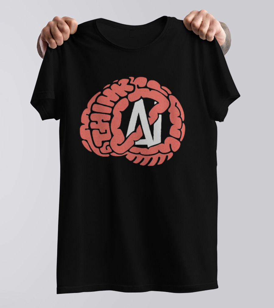 Think AI Brain Concept With Neural Network Influence T-Shirt