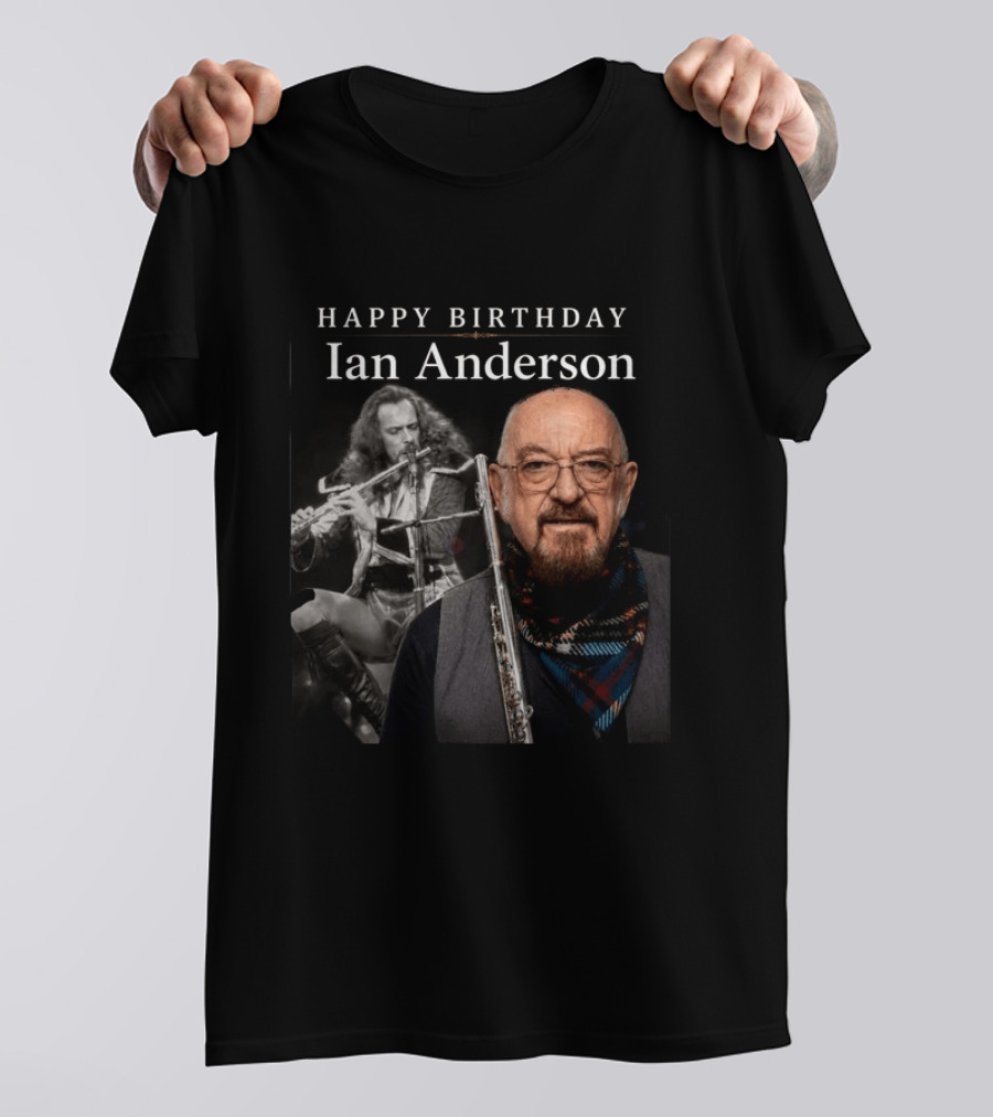 Ian Anderson Birthday Celebration Flute Iconic Musician T-Shirt