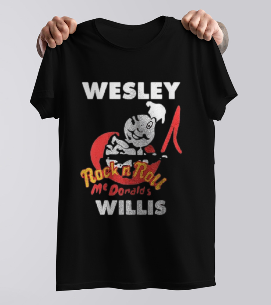 Wesley Willis McDonald's Rock N Roll Cartoon Character Moon T-Shirt