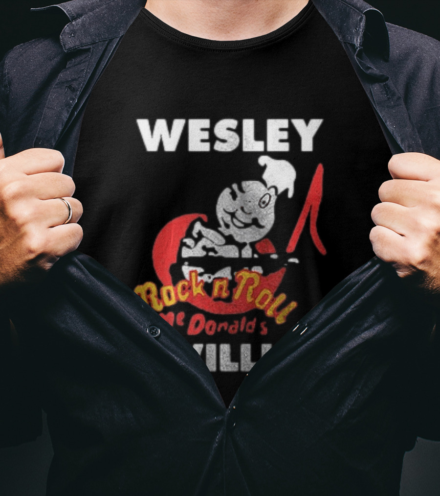 Wesley Willis McDonald's Rock N Roll Cartoon Character Moon T-Shirt
