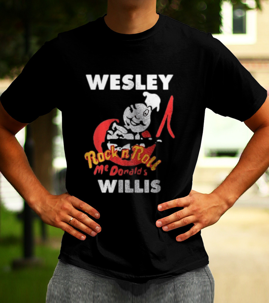 Wesley Willis McDonald's Rock N Roll Cartoon Character Moon T-Shirt