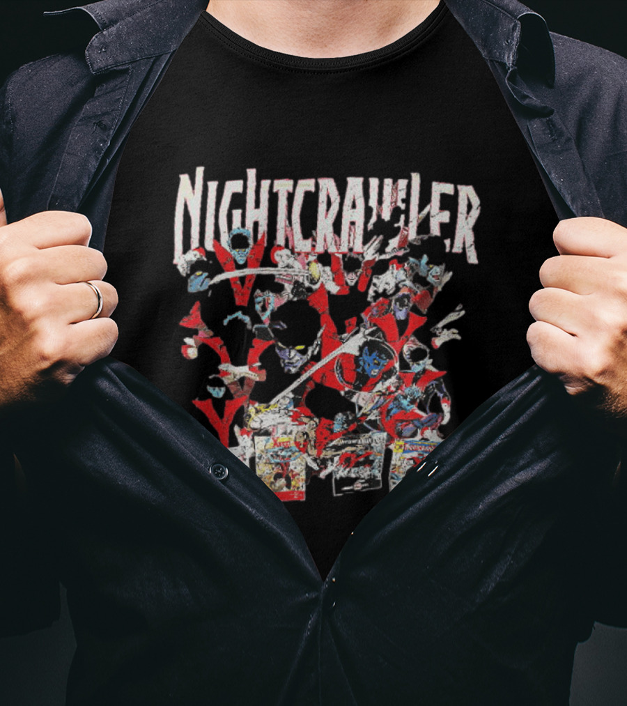 Nightcrawler X Men Comics Marvel The Amazing Nightcrawler Pages T-Shirt