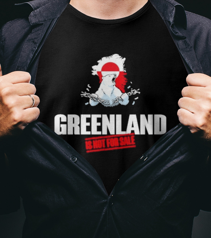Greenland Is Not For Sale Polar Bear Art With Red Circle T-Shirt