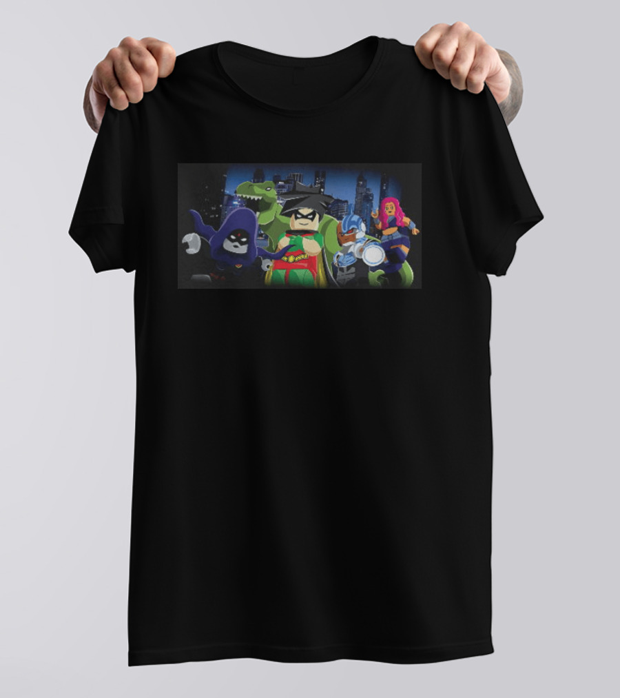 Raven Robin Cyborg Starfire Beast Boy LEGO Teen Titans DC Comics Characters T-Shirt