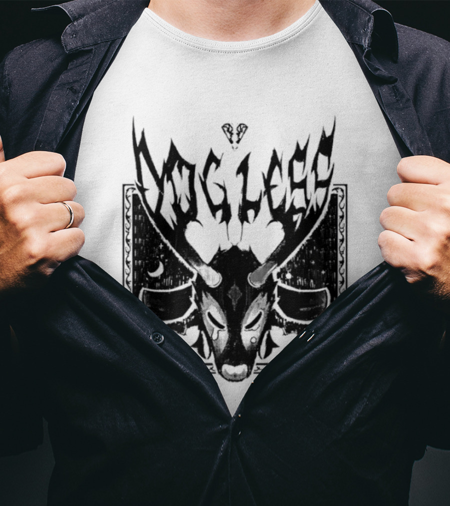 Dog Legs Gothic Skull Artwork Ward Them Off Alternative Rock T-Shirt
