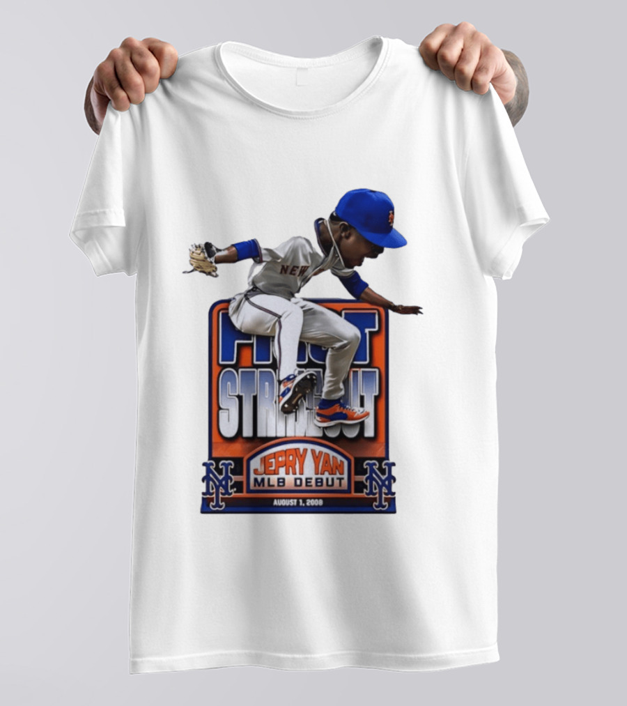 New York Mets Jepry Yan MLB Debut First Strikeout August 1 2008 T-Shirt
