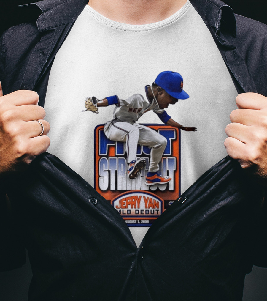 New York Mets Jepry Yan MLB Debut First Strikeout August 1 2008 T-Shirt