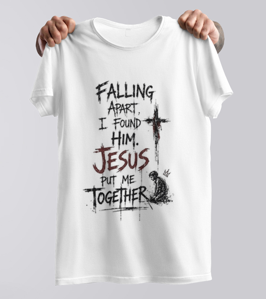 Korn Jesus Falling Apart I Found Him Jesus Put Me Together Cross Rugged T-Shirt