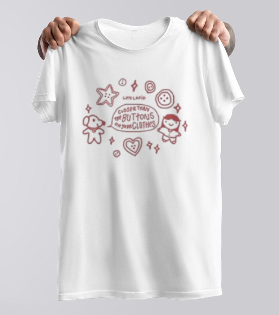 Lyn Lapid Store Buttons Colorful Stars Hearts And Mushroom T-Shirt