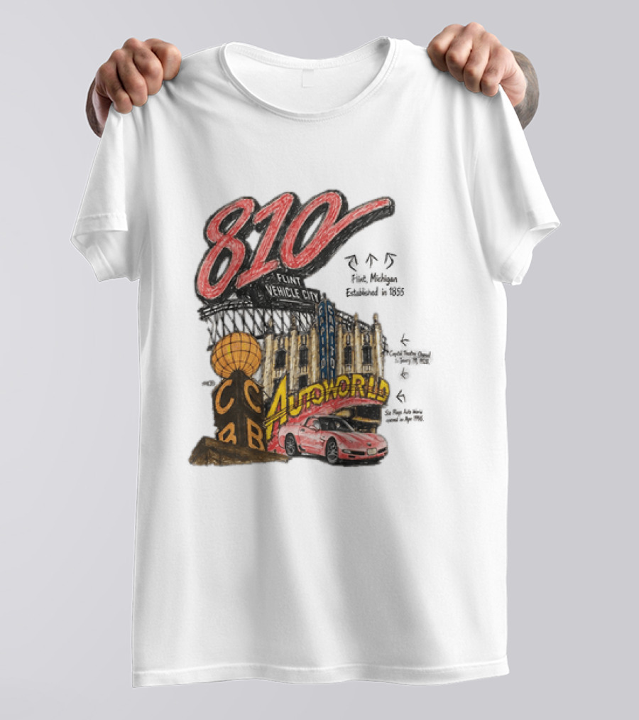 810 Flint Vehicle City Autoworld Grand Fountain Capitol Theatre McDonald's 810 Day Meal T-Shirt
