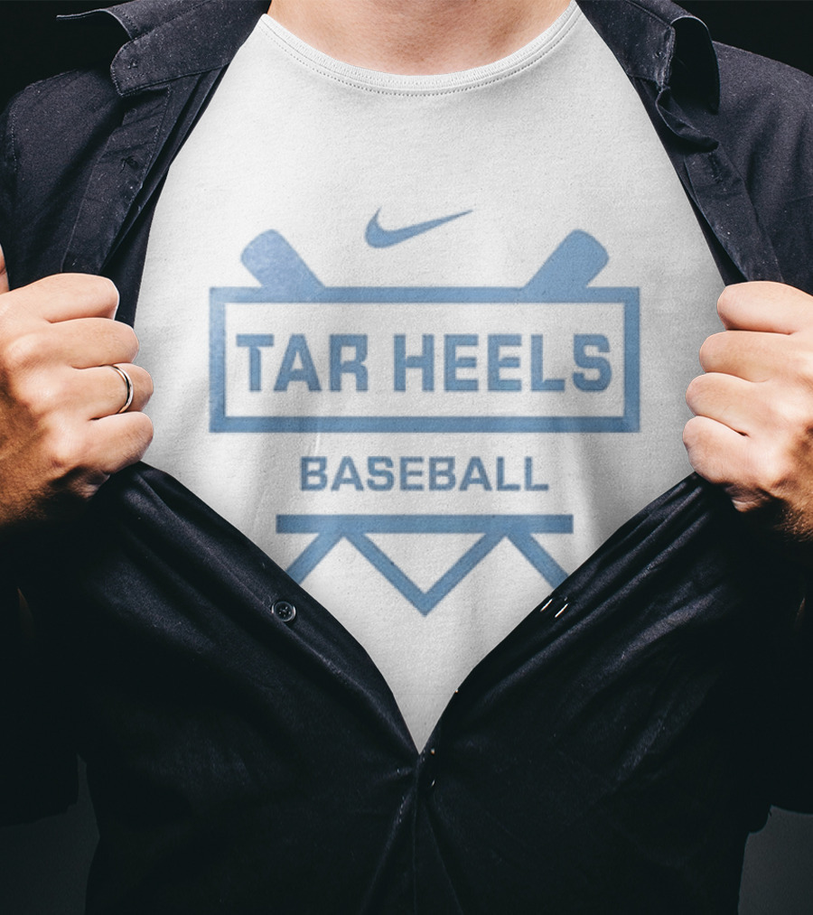 North Carolina Tar Heels Baseball Nike Logo Let's Go T-Shirt