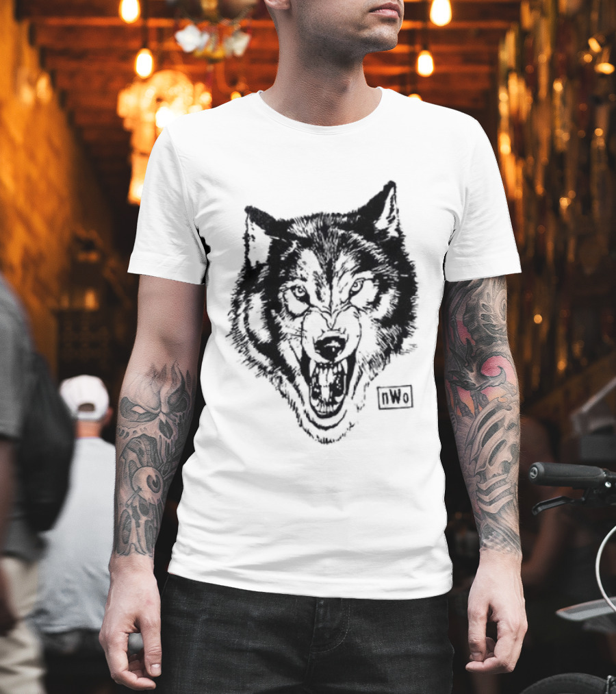 NWO New World Order Wolfpack Black Wolf Head T-Shirt