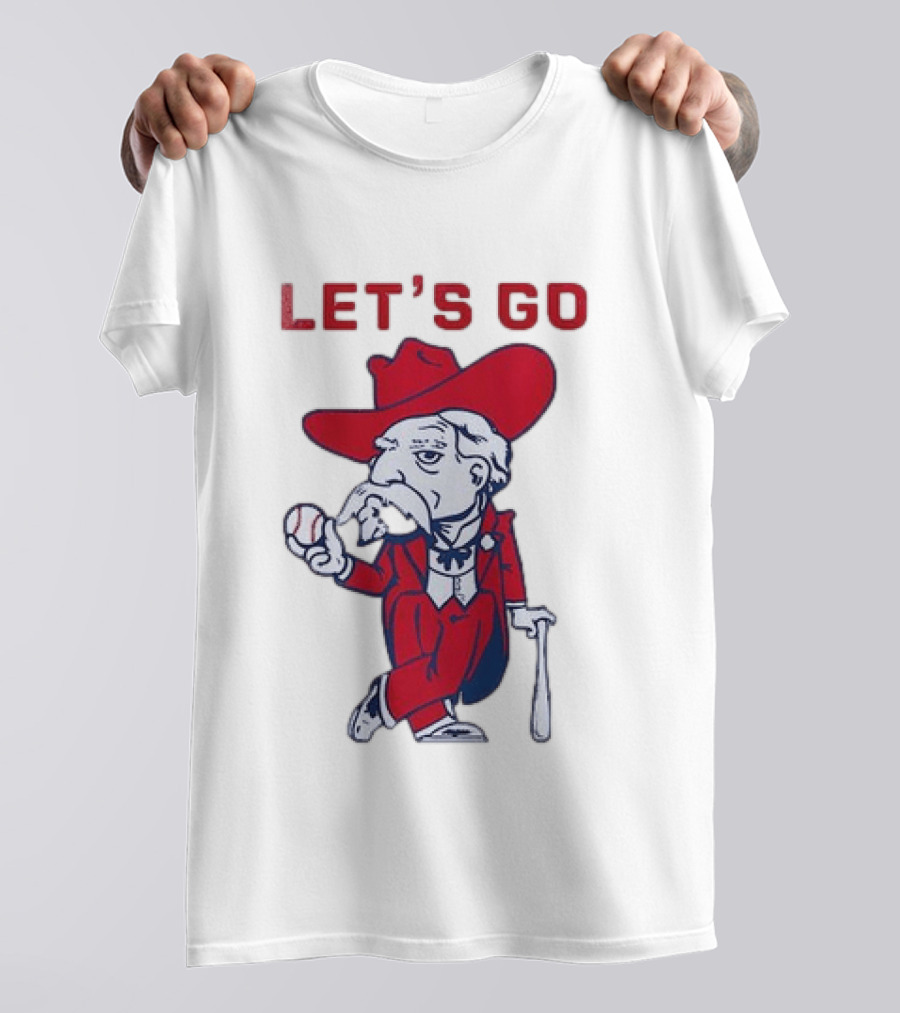 Ole Miss Rebel Mascot Let's Go Baseball T-Shirt