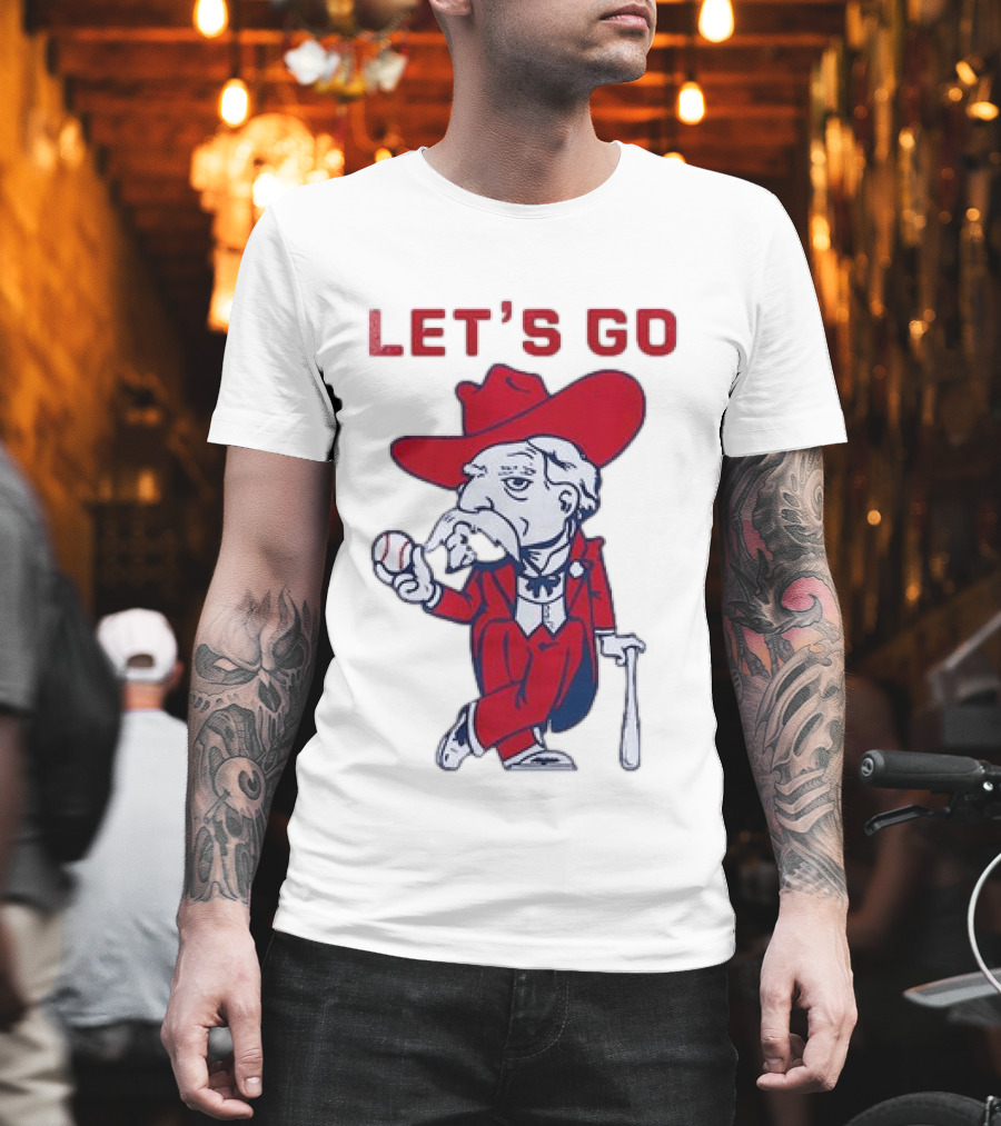 Ole Miss Rebel Mascot Let's Go Baseball T-Shirt
