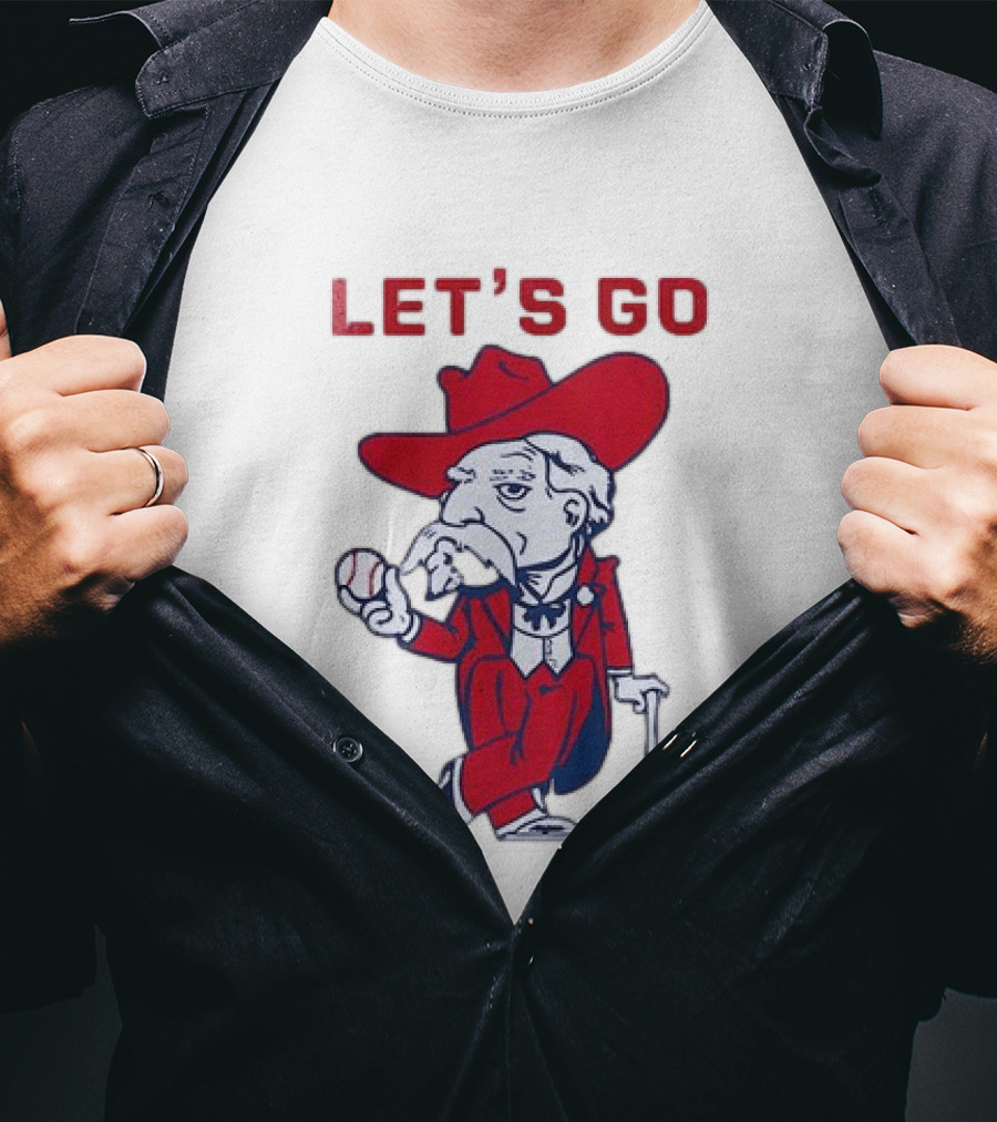 Ole Miss Rebel Mascot Let's Go Baseball T-Shirt
