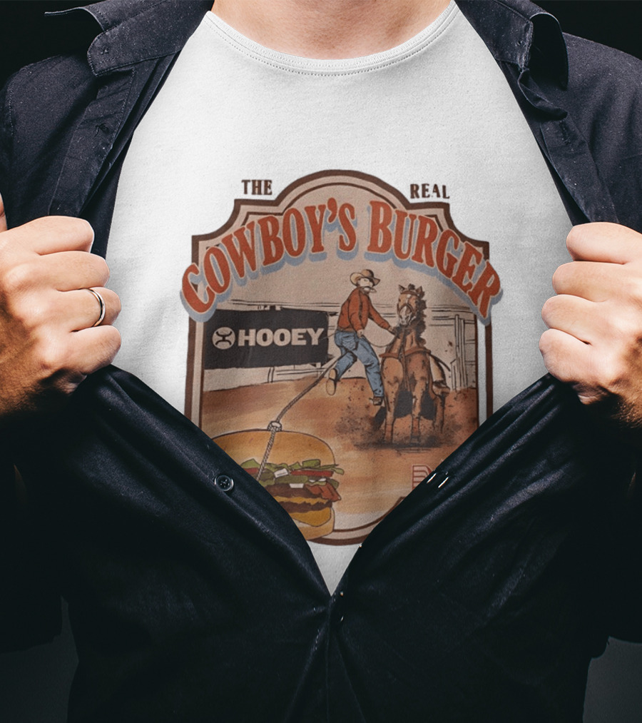 Hooey The Real Cowboy's Burger Western Ranch Rodeo T-Shirt