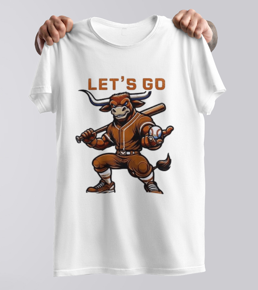 Texas Longhorns Baseball Let's Go Bull T-Shirt