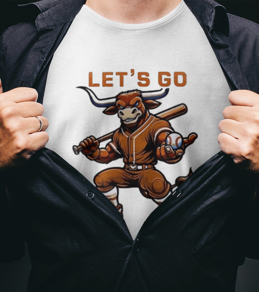 Texas Longhorns Baseball Let's Go Bull T-Shirt