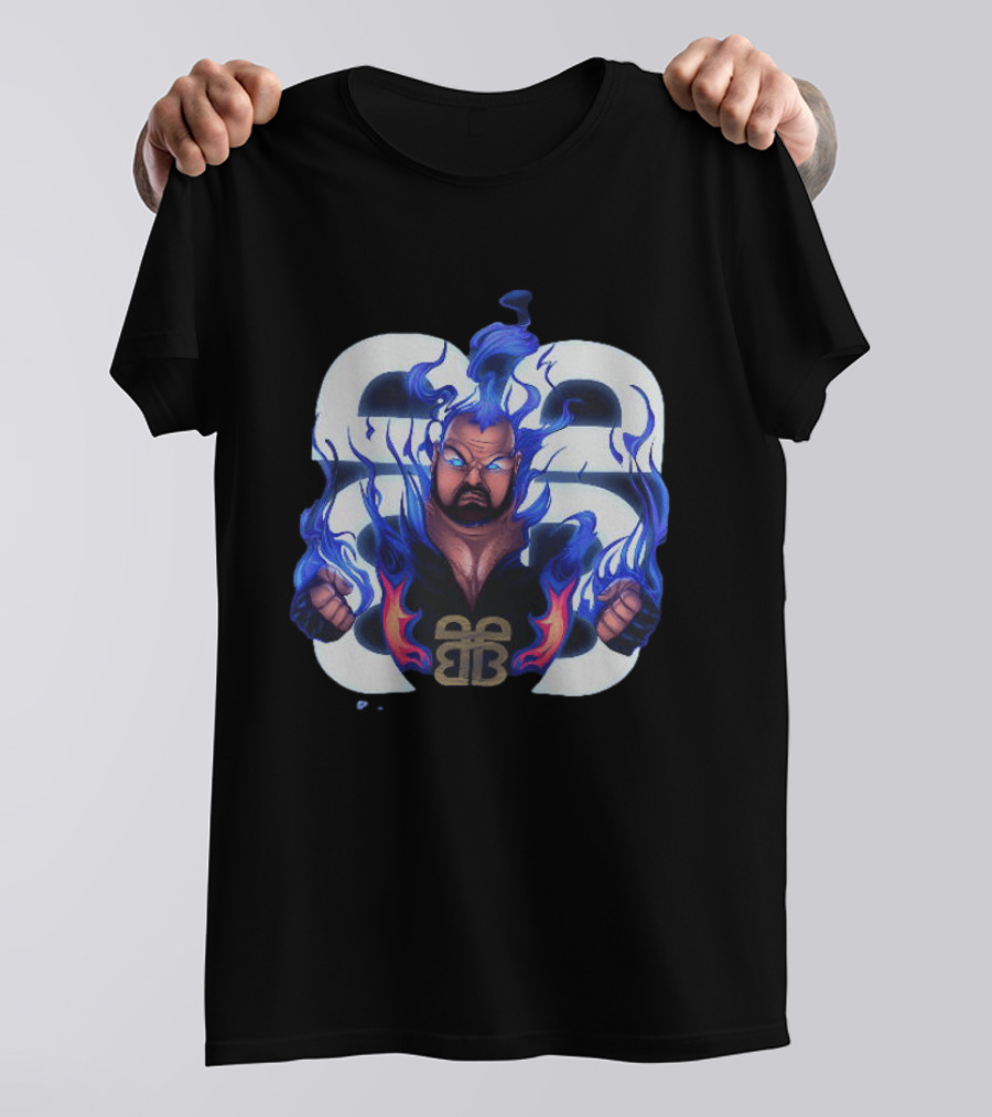 Bam Bam Bigelow WWE Flames New Jersey Devils Pro Wrestling T-Shirt