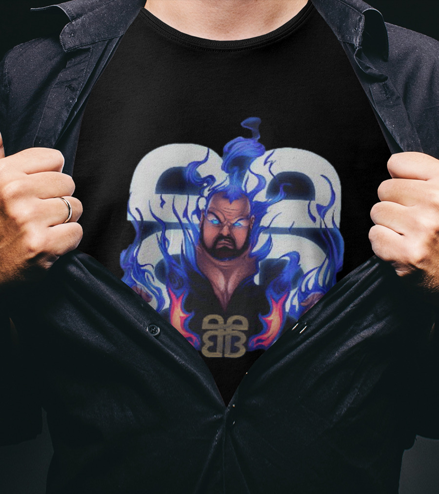 Bam Bam Bigelow WWE Flames New Jersey Devils Pro Wrestling T-Shirt